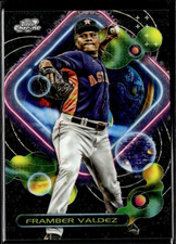 2023 Topps Chrome Cosmic Framber Valdez #92 Black Eclipse Refractors 5/10 Astros
