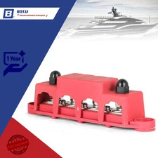 New 12V 250A With Cover 5/16" Red 4 Post Busbar Bus Bar Power Distribution Block