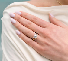 14k Yellow Gold Ring 2.50 Ct Emerald Cut Lab Created IGI Diamond  Black Friday