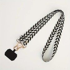 TWO  2 Universal Adjustable Mobile Phone Lanyard for Women Crossbody Black