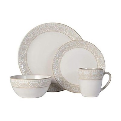 Amelia Cream 16-Piece Dinnerware Set, Service For 4