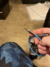 3.5mm TRS Male to 1/4 in Female Audio Adapter Cable 6 in Blue Silver