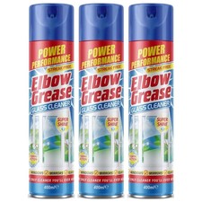 3 x Elbow Grease Glass Cleaner Aerosol 400ml - Powerful Performance, Streak-Free 8.25 per litre