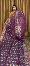 Pure Handloom Jamdani Saree with Intricate Design Women Traditional Sari Blouse