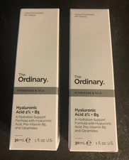2 X The Ordinary Hyaluronic Acid 2% + B5 Hydration Support - 1 Oz Each, New