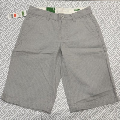 United Colors of Benetton Boys Bermuda Shorts Gray Gingham Pattern Size L NWT