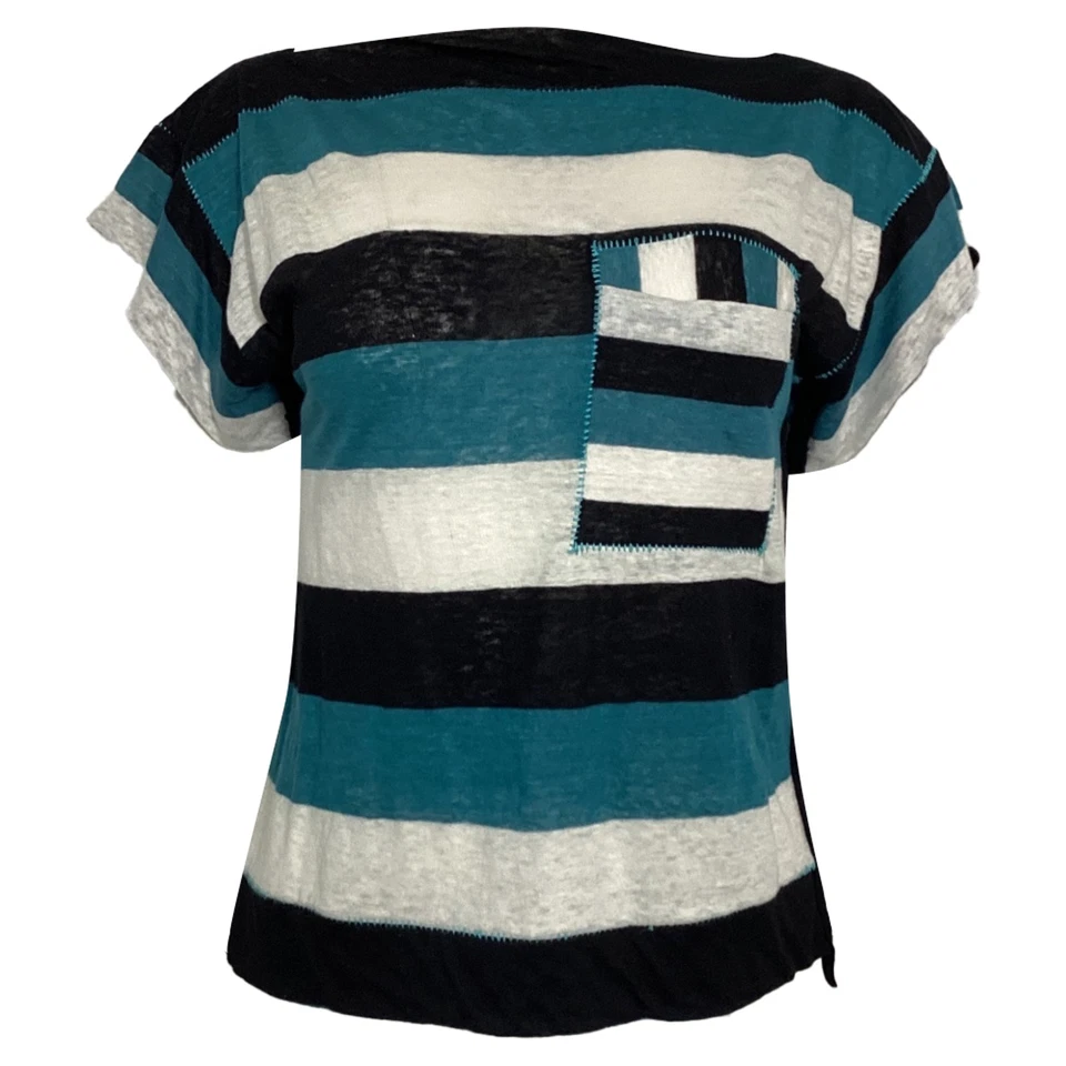 Chloé Striped T-Shirt In Linen Women Multicolor S