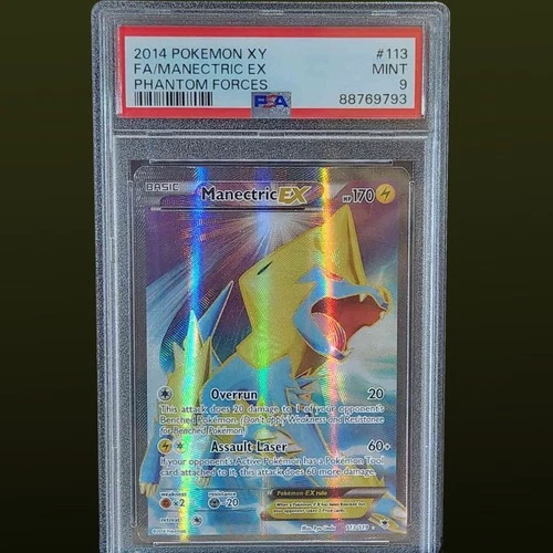 2014 POKEMON XY PHANTOM FORCES 113/119 FULL ART MANECTRIC EX PSA 9 MINT