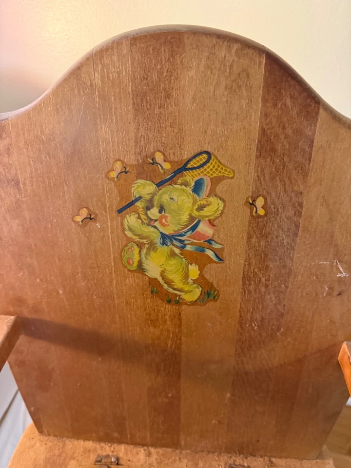 1955 solid wood high chair - Image 3 of 3