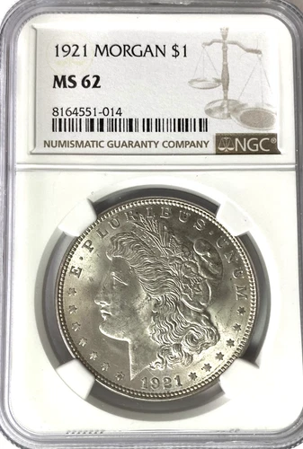 1921 $1 Morgan Silver Dollar MS62 NGC Uncirculated Philadelphia