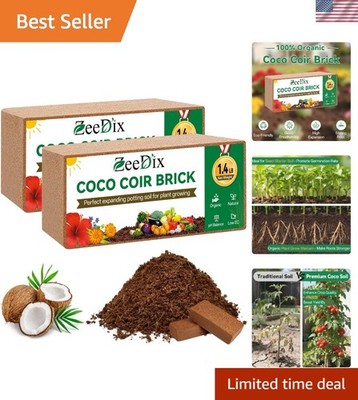 2 Pcs Coco Coir Brick for Plants- 100% Organic Coconut Coir for Garden Soil &...
