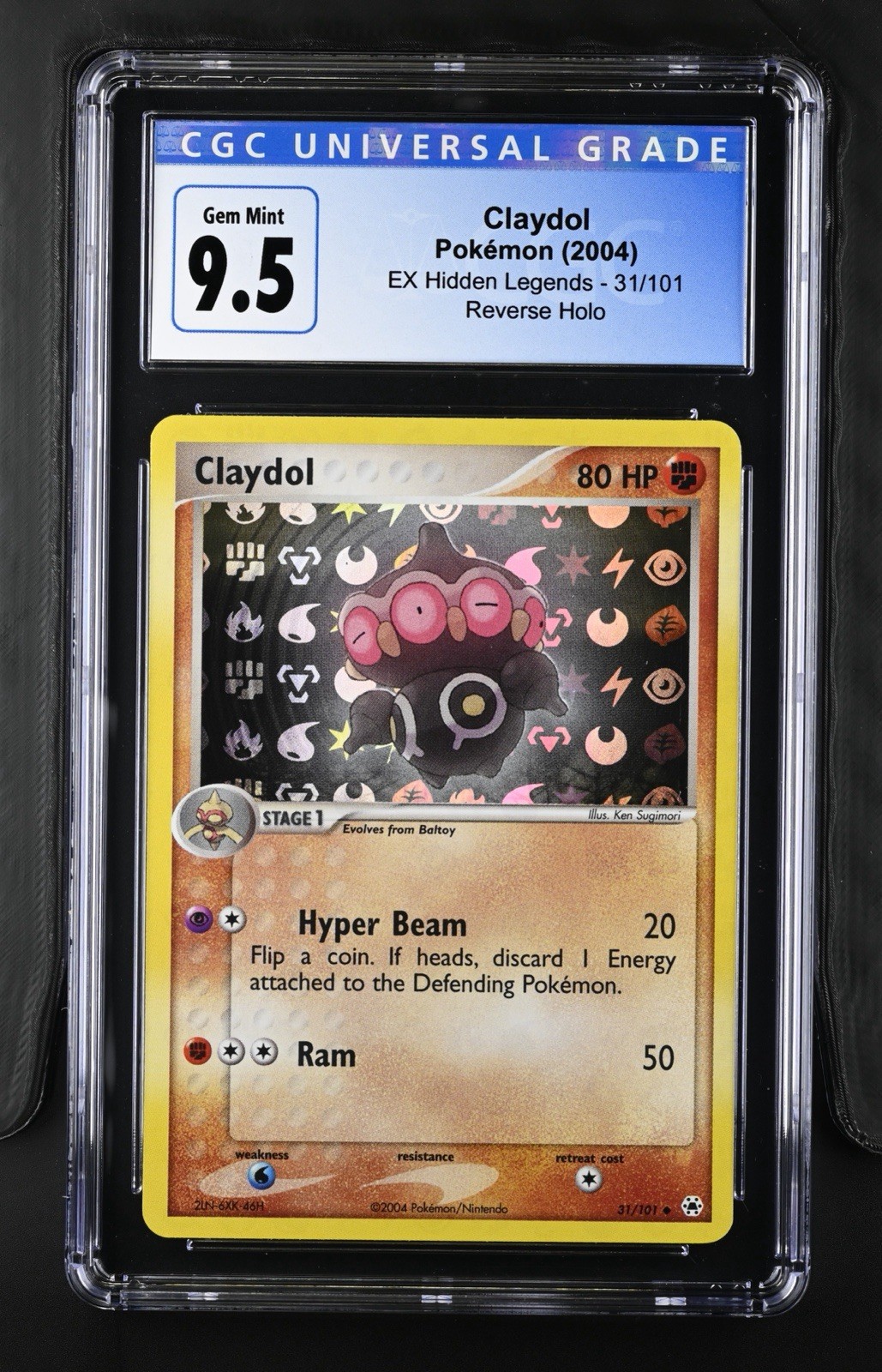 CGC 10 (old 9.5) Claydol 31/101 Hidden Legends Reverse Holo