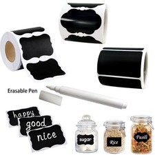 120pc Chalkboard Labels Roll Removable Blackboard Stickers & Erasable P