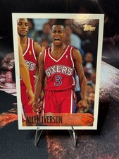 1996-97 Topps Allen Iverson #171 Rookie Card RC Philadelphia 76ers. rookie card picture