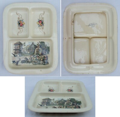 Plat De Service Ancien Sarreguemines Obernai - Faïence Vintage Multicolore