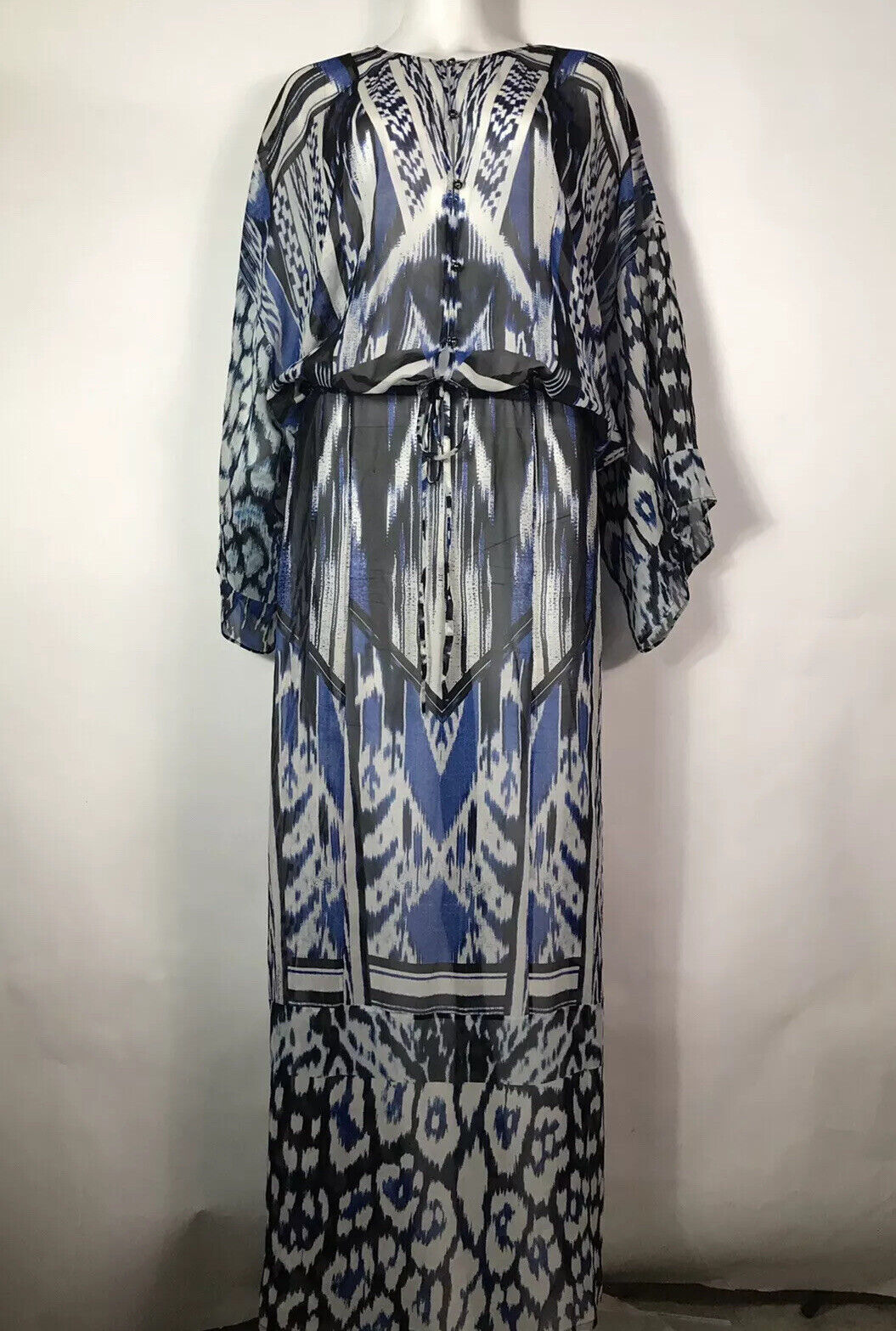 Rare Vtg Roberto Cavalli Blue Maxi Dress L - image 3