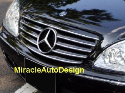 Juego de parrilla delantera negra para Mercedes Benz W220 Clase S 2002-2005 S430 S500 S600 Foto 4 de 4