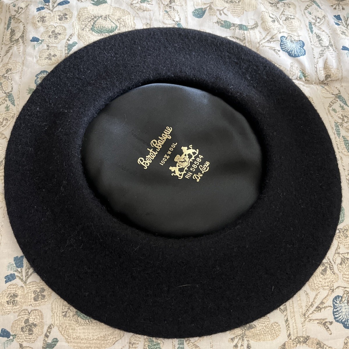 はと Beret Basque De Luxe 100% Wool Black RN 58584 Vintage | eBay