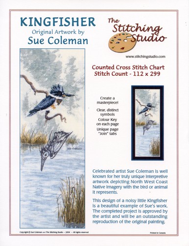 Eisvogel Kreuzstichmuster Sue Coleman Stitching Studio Pacific Northwest - Bild 2 von 4