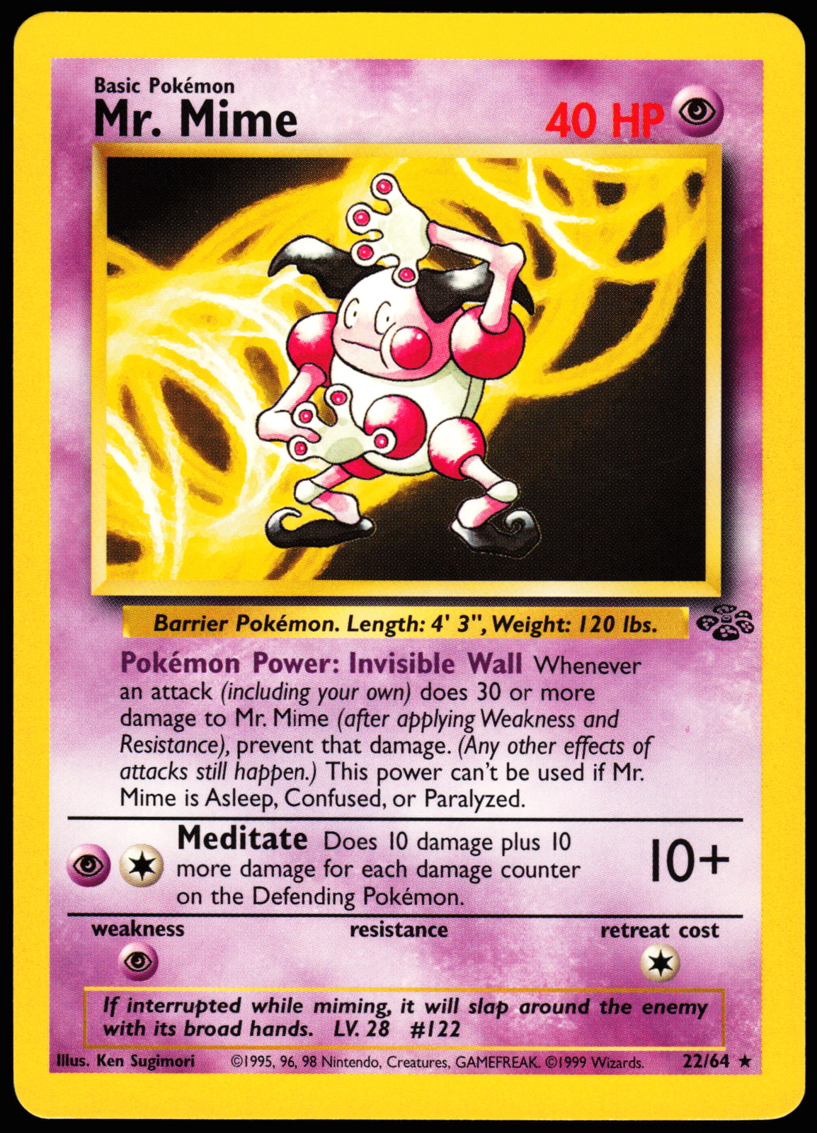 Pokemon Card - Mr. Mime Jungle 22/64 Rare