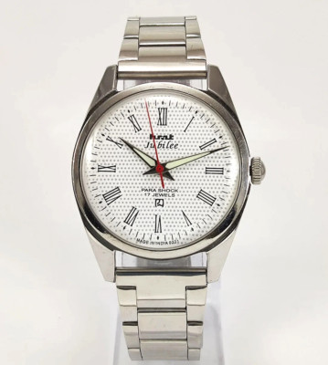 HMT Jubilee White Dial 17 Jewels Mechanical Hand-Winding For Men's Wrist Watch