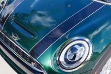 Black With White Hood Stripes For Mini Cooper 2014 To 2024 Exact Fit Black With White Hood Stripes For Mini Cooper 2014 To 2024 Exact Fit