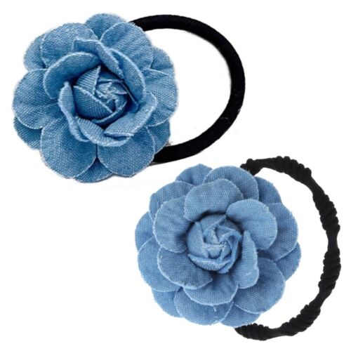 Flower Hair Clip for Bangs Denim-Flower Hairpin Camellia-Barrettes Lightweight - Picture 1 of 10