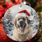 Cute Anatolian Shepherd Dog Santa Hat Snow Winter Christmas Ornament Gift Decor