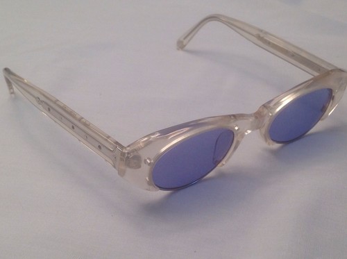 RARE VINTAGE MATSUDA TRANSPARENT/BLUE SILVER SUNGLAS 10612 PW 46-21-145 PRISTINE - Picture 8 of 12