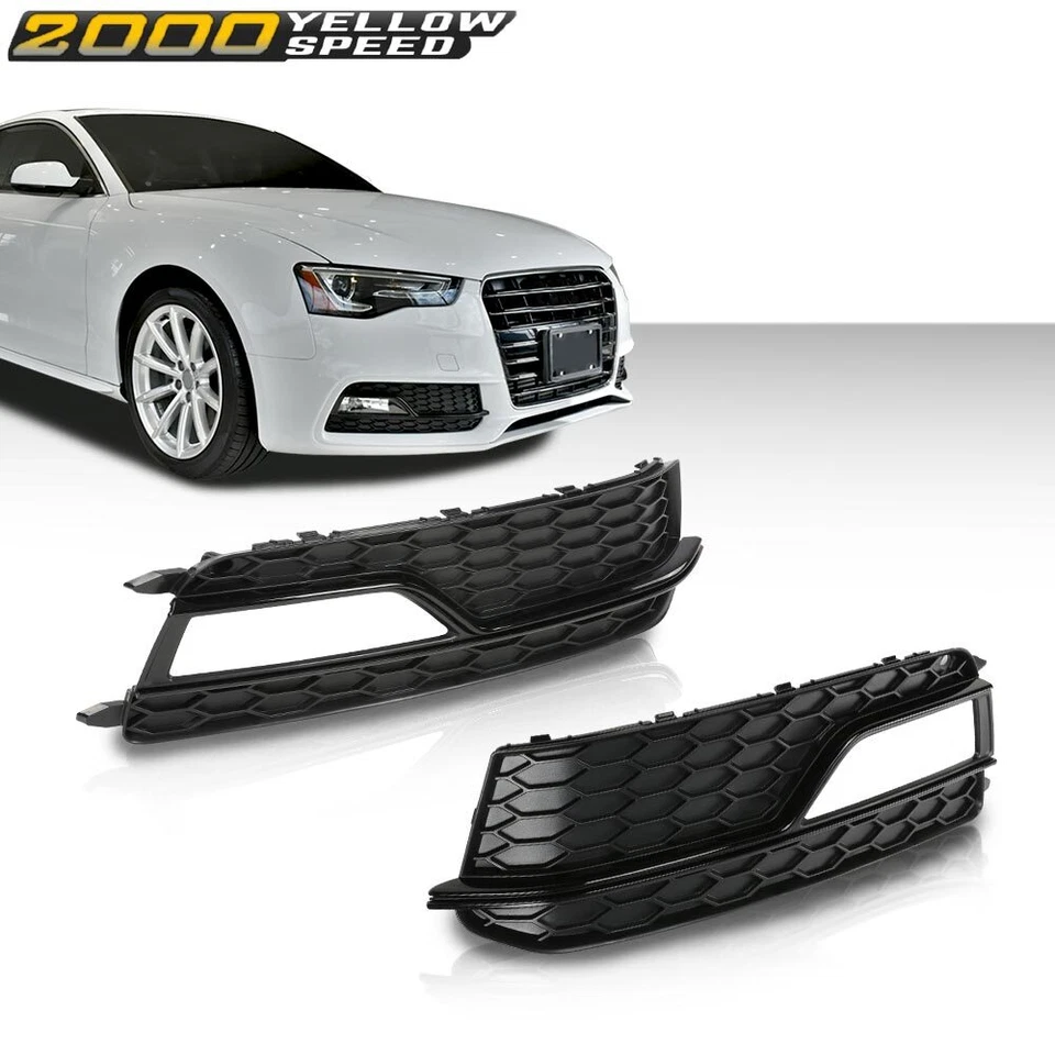 Front Bumper Fog Light Grilles Cover Trim Fit For 2013-2016 Audi A5 S-line S5 Foto 2 de 4