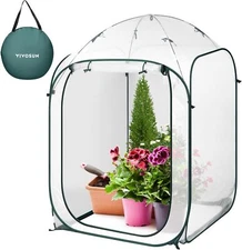 VIVOSUN 39x39x63 inch Portable Walk-in Greenhouse w/ PVC Cover & Detachable Base