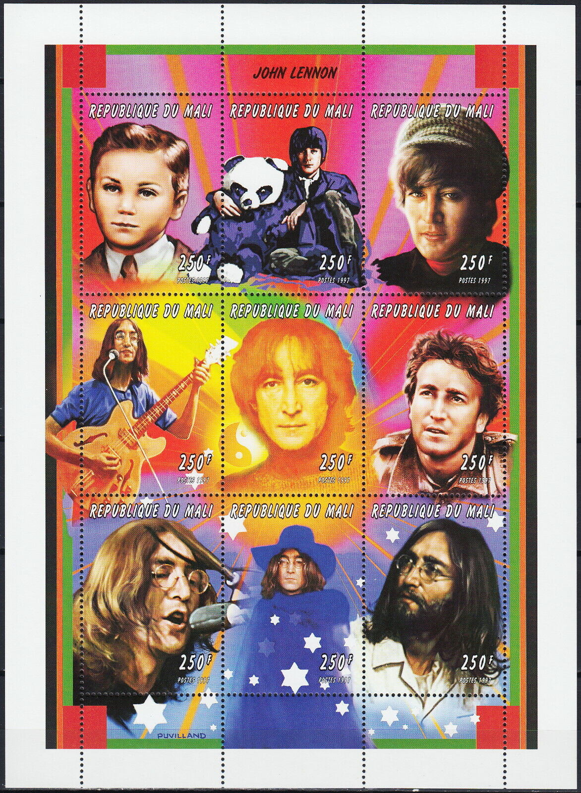 Mali S/S John Lennon 1997 MNH-13,50 Euro