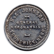 H.C. JOHNSON • GOOD FOR 50¢ IN MERCHANDISE • BRUNSWICK, NE. • TC-500063