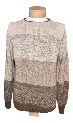 Vintage 80 s Chartwell Brown Retro Colorblock Acrylic Knit Sweater