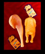 2pk Lot Of 2 3D Squeaky dog/pet toys 7.5  Chicken Leg  5.5  Whole Chicken,NEW