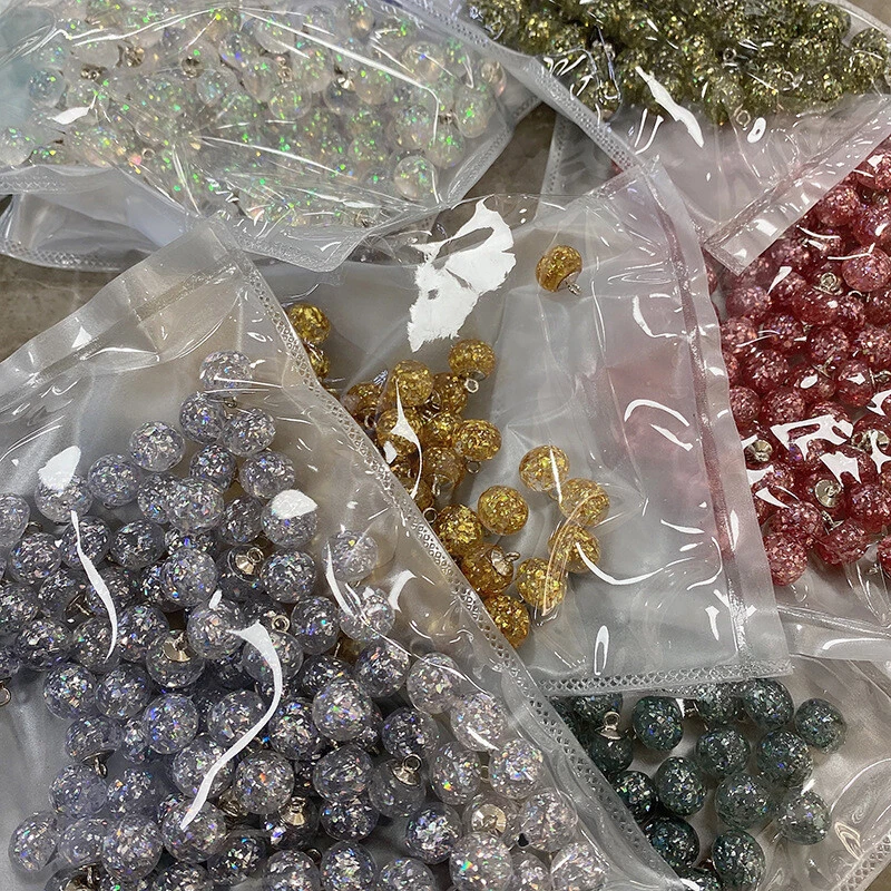 20PCS Crystal Bling Beads Button Ball Shape Metal Shank Sewing Craft Small 10mm - Image 2 of 4