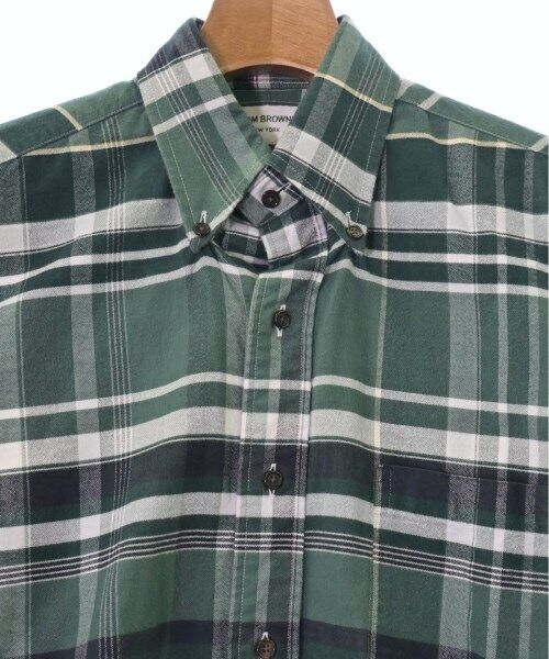 THOM BROWNE Casual Shirt GreenxWhitexNavy(Check Pattern THOM BROWNE Casual Shirt GreenxWhitexNavy(Check Pattern