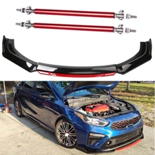 Front Bumper Lip Body Kit Splitter Spoiler Glossy Black Red For Kia Stinger GT