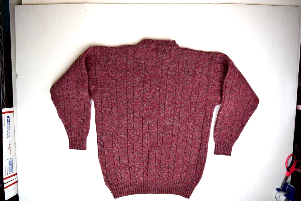 Vintage Sweater Country Trader Size M/L 80s Mauve Fleck Wool Crew Neck Cobain - Image 3 of 4