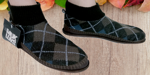 NWT Mukluks Mens Cotton Gray Blue Plaid 