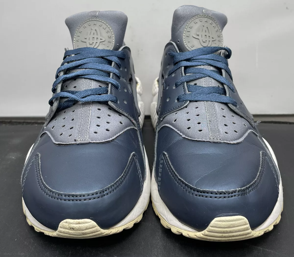 Nike Air Huarache Premium TXT Shoes Navy Grey AA0523 Womens Size