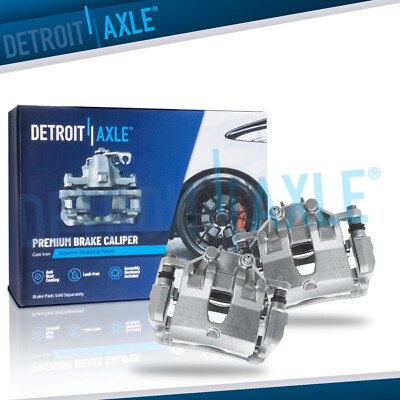 Pair Front Brake Calipers w/ Bracket for Dodge Attitude Hyundai Accent Kia Rio