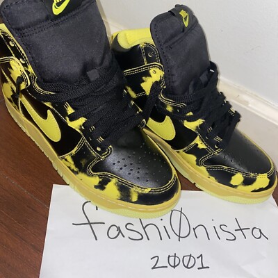 Size 7.5 - Nike Dunk High 1985 SP Yellow Strike Acid Wash 2022 BNNB