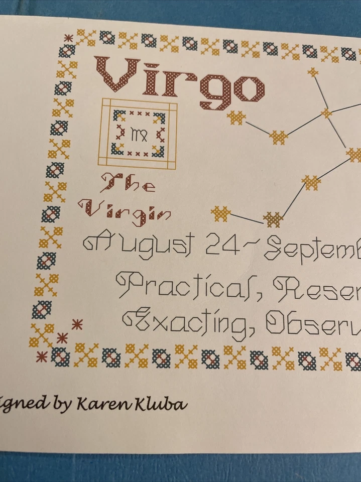 Дева знак зодиака вышивка крестом узор с шармом палисандр усадьба - Изображение 2 из 4