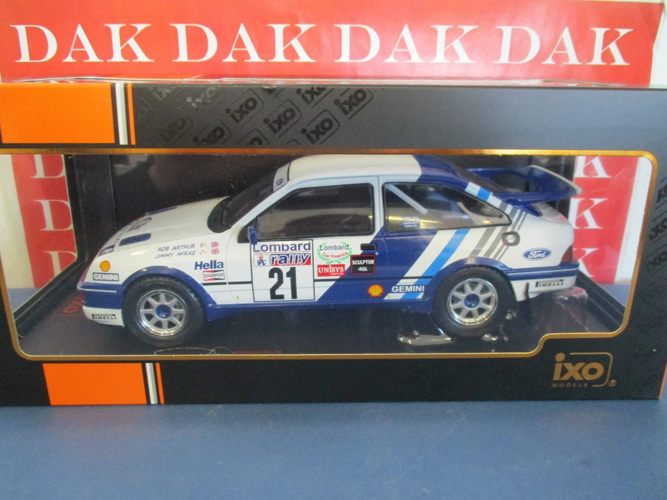 Die cast 1/18 Modellino Auto Ford Sierra RS Cosworth Rally RAC 1989 J. McRae Ixo - Immagine 4 di 4