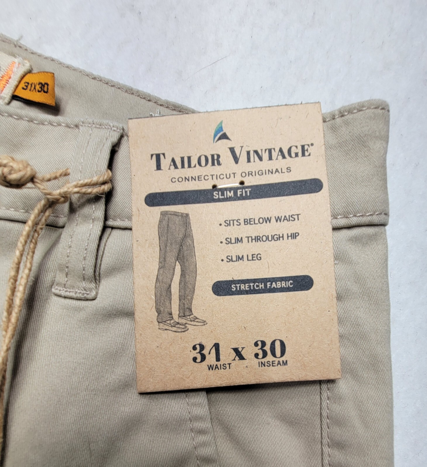 Tailor Vintage Pants Men 31x30 Slim Fit Connecticut Originals Stretch