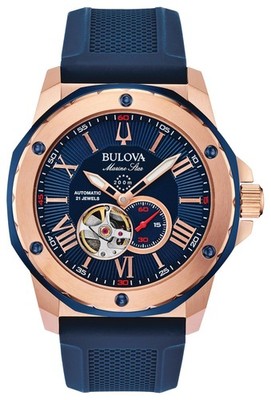 Bulova Marine Star Blau Herren Armbanduhr 98A227
