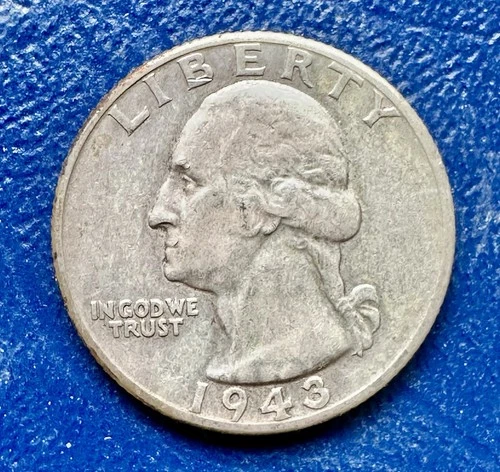 1943 Washington War Time Quarter. 90% Silver. XF Condition. Charity Auction.