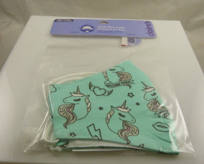 Unicorn Magic face mask adult size Teal heart lips stars