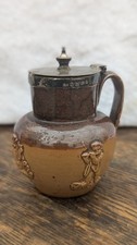 Royal Doulton Lambeth Pitcher Silver Lidded Mustard Pot Musical Cherubs 19thC